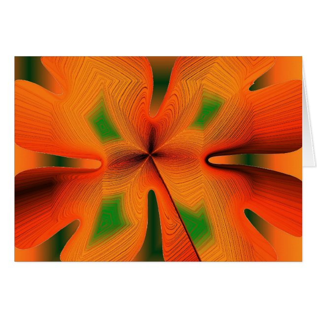 Flamande Orange Flower Hälsningskort (Framsidan Horizontal)