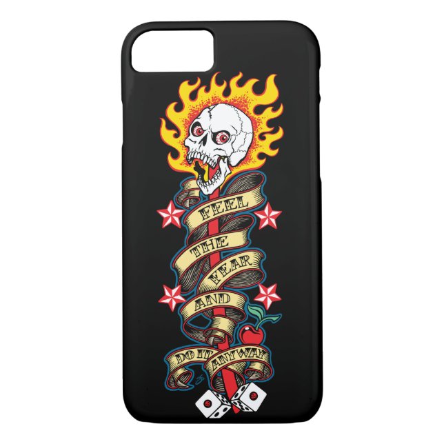 Flamande skull Känn fruktan Case-Mate iPhone Skal (Baksida)