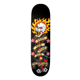 Flamande skull Känn fruktan Mini Skateboard Bräda 18,5 Cm