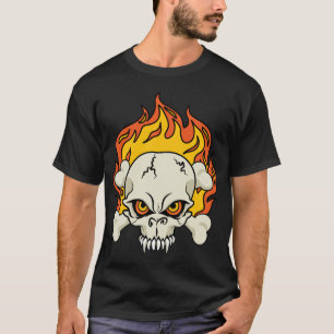 Flamande Skull och Korsben Tee