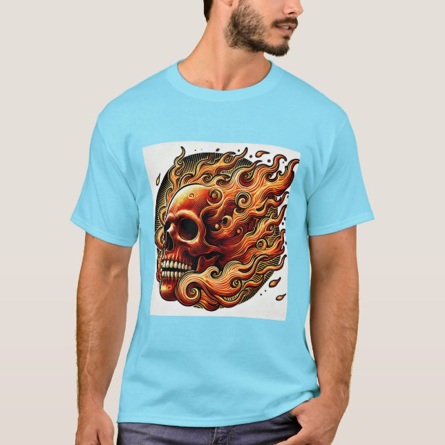 Flamande skullbild t shirt (Framsida)