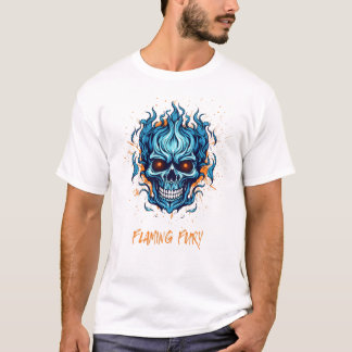 Flamande skullutskrift t shirt