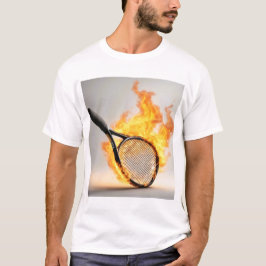 Flamande tennisracket med bakgrund t shirt