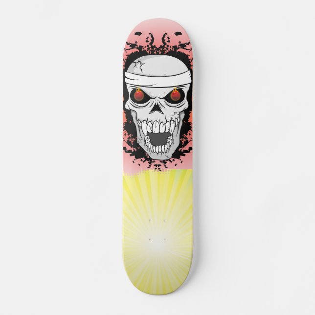 Flamar döskalle skateboard. mini skateboard bräda 18,5 cm (Framsida)