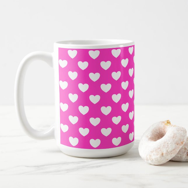 Flamartad Rosa och vita höfter Kaffemugg (Med munk)