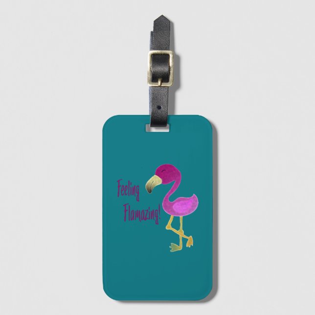 Flamazing Flamingo Bagagebricka (Framsida vertikal)