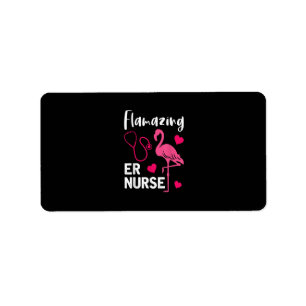 Flamazing Flamingo ER Nurse Akut Nurse Gift Adressetikett