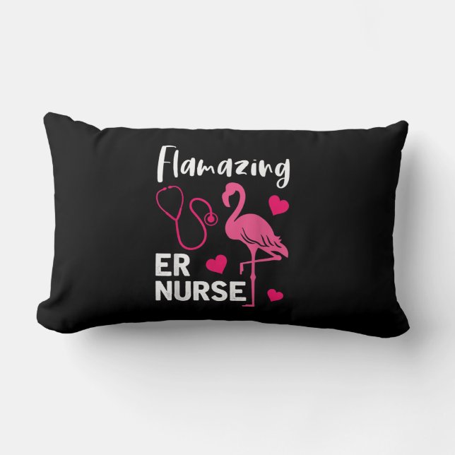 Flamazing Flamingo ER Nurse Akut Nurse Gift Lumbarkudde (Framsida)