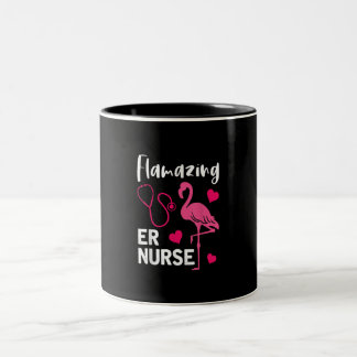 Flamazing Flamingo ER Nurse Akut Nurse Gift Två-Tonad Mugg