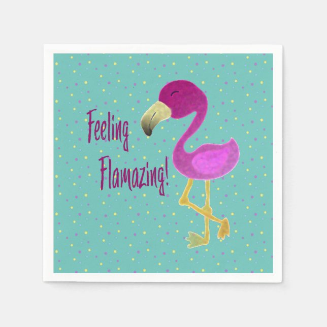 Flamazing Flamingo Napkins känner Pappersservett (Framsidan)