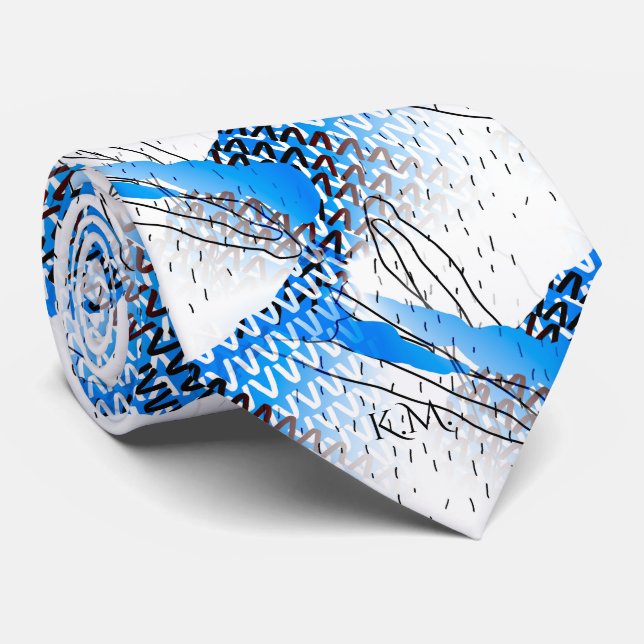 Flamboant Baby blue lekfull geometrisk monogram Slips (Rullad)