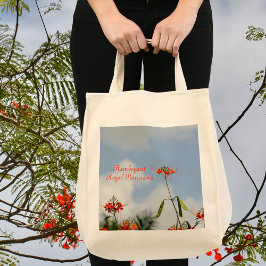Flamboant Royal Poinciana Blommar och Himlar Blue Tygkasse