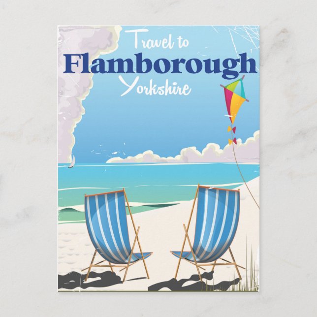 Flamborough Yorkshire resemässkylt Vykort (Framsida)