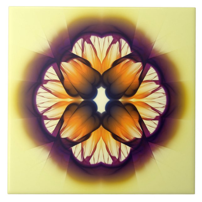 Flambotande färgad dekoration kakelplatta (Framsidan)