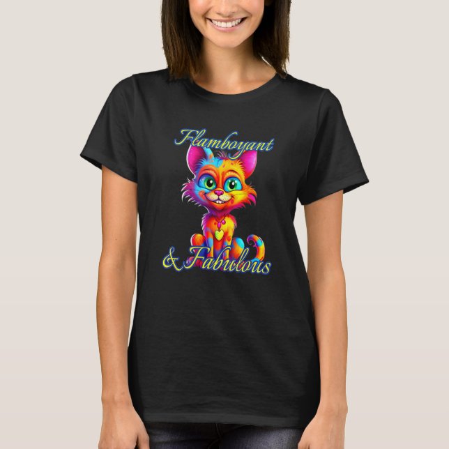 Flamboyant And Fabulous Cat Fancy Exotic Person  S T Shirt (Framsida)