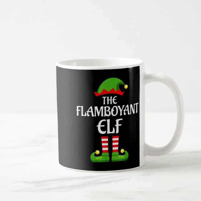 Flamboyant Elf Family Matching Group Christmas  Kaffemugg (Höger)
