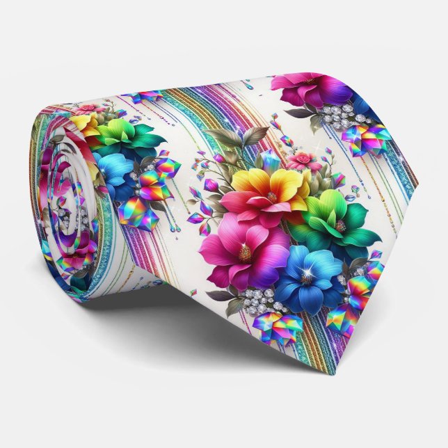 Flamboyant slips | Regnbågsblommor och diamanter (Rullad)