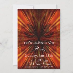 Flame Abstrakt Part Invitation full Inbjudningar