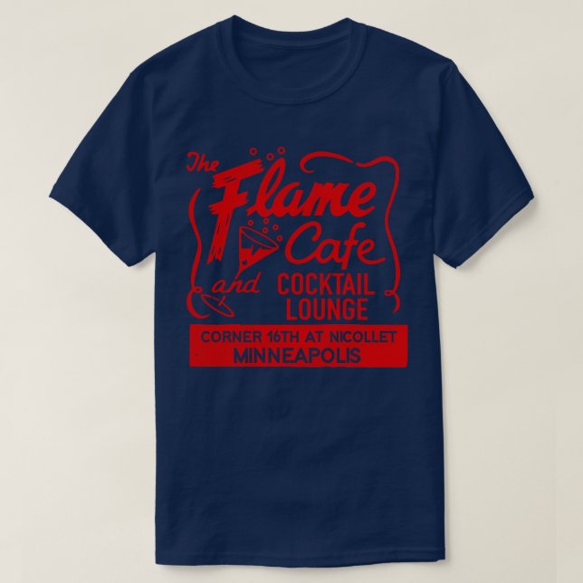 Flame Cafe och Cocktail Lounge Retro Defunect M T Shirt (Design framsida)