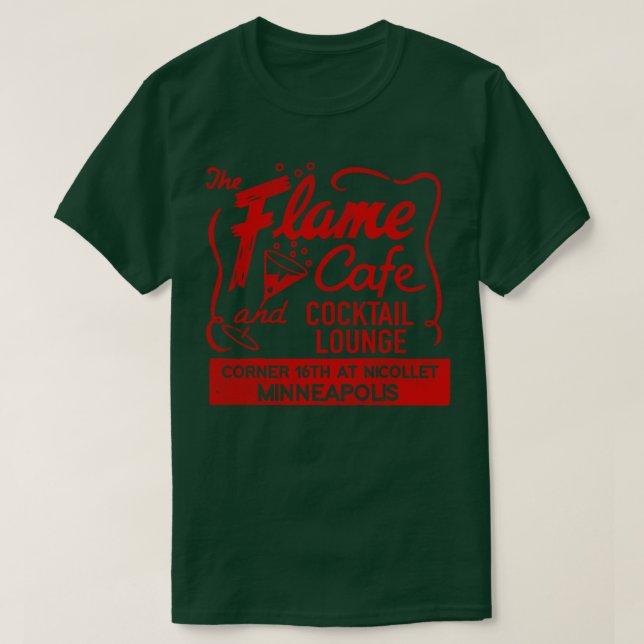 Flame Cafe och Cocktail Lounge Retro Defunect M T Shirt (Design framsida)