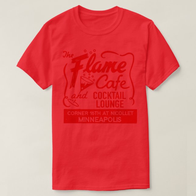 Flame Cafe och Cocktail Lounge Retro Defunect M T Shirt (Design framsida)