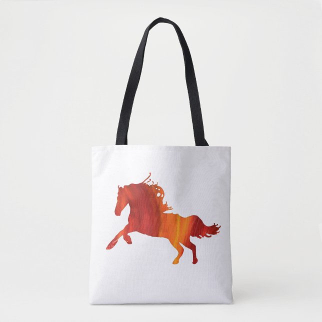 Flame Horse Tote Tygkasse (Framsida)