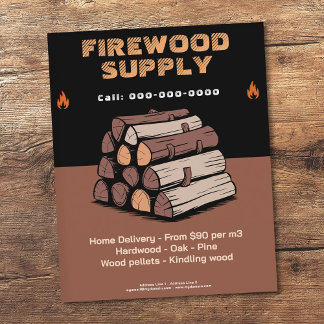 Flame Icon - Firewood Supply Flygblad