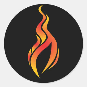 Flame Icon Sticker Runt Klistermärke