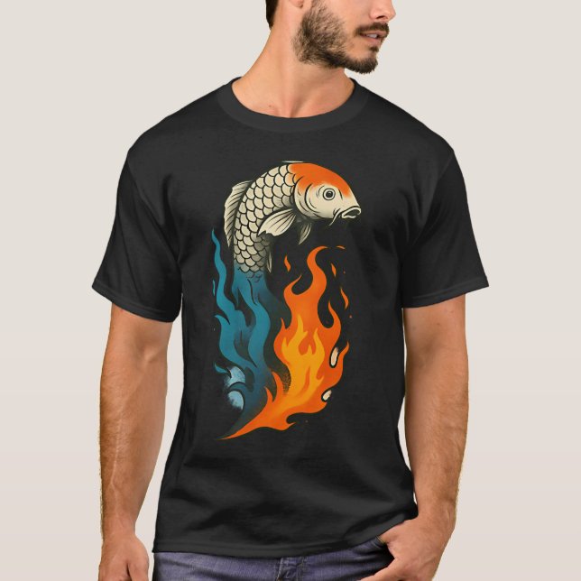 Flame Koi T Shirt (Framsida)