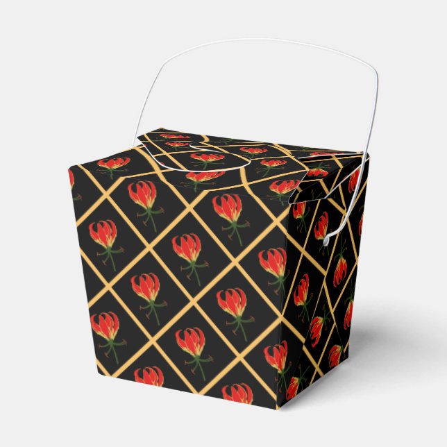 Flame Lily Gloriosa Favor Box Presentaskar (Framsidan Sidan)