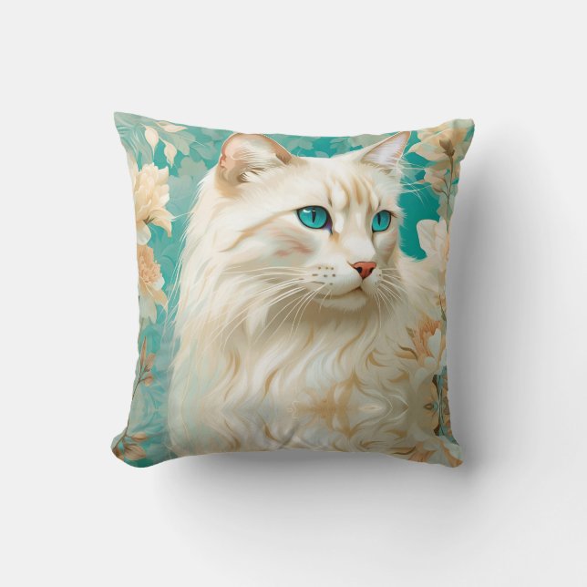 Flame Lynx Point Siamese Porträtt Art Kudde (Framsida)
