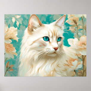 Flame Lynx Point Siamese Porträtt Art Poster