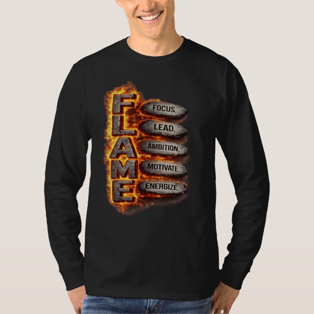FLAME Motivation Graphic Men's T-Shirt  (Framsida)