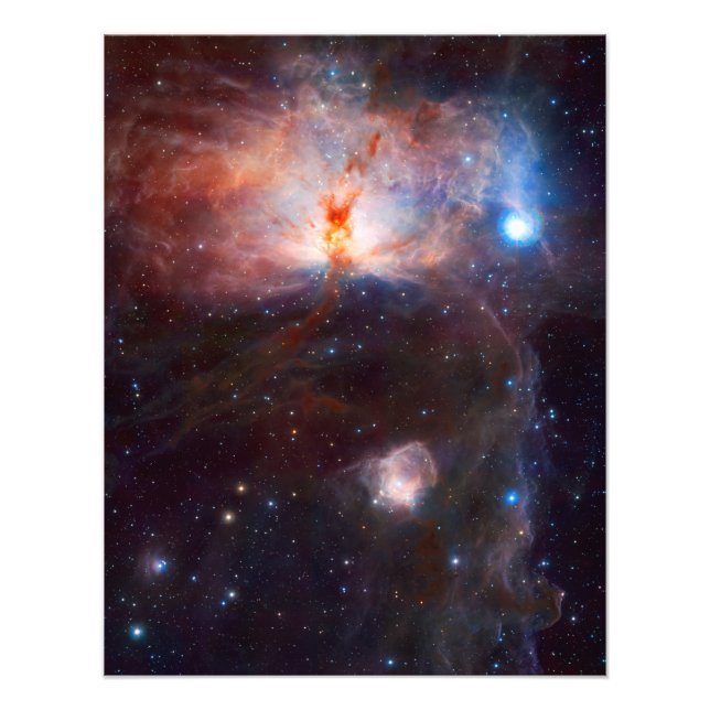 Flame Nebula Space Astronomy Fototryck (Framsidan)