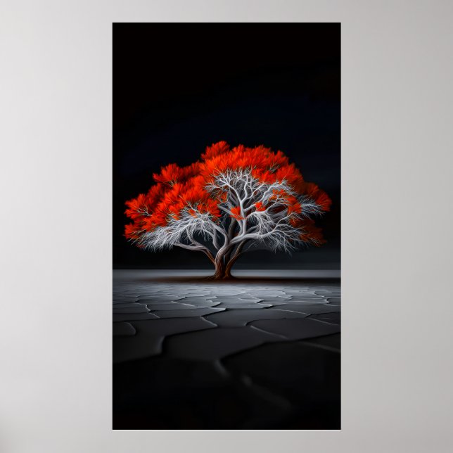 Flame of Life – Red Tree of Resilience Poster (Framsidan)