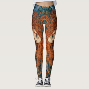 "Flame of the Tides" - En färgrik porträtt Leggings