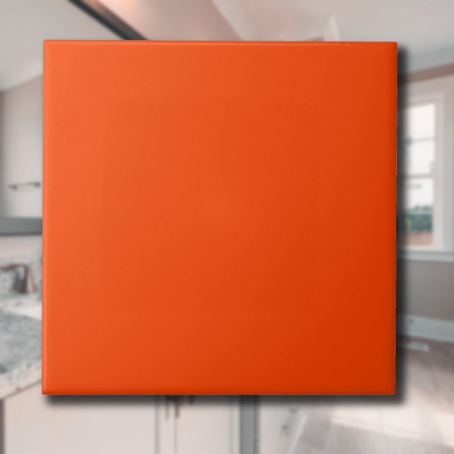 Flame Orange Solid Färg | Klassisk | ELEGANT Kakelplatta (Skapare uppladdad)
