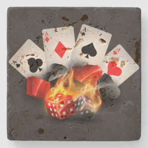 Flame Poker Casino Black Stenunderlägg