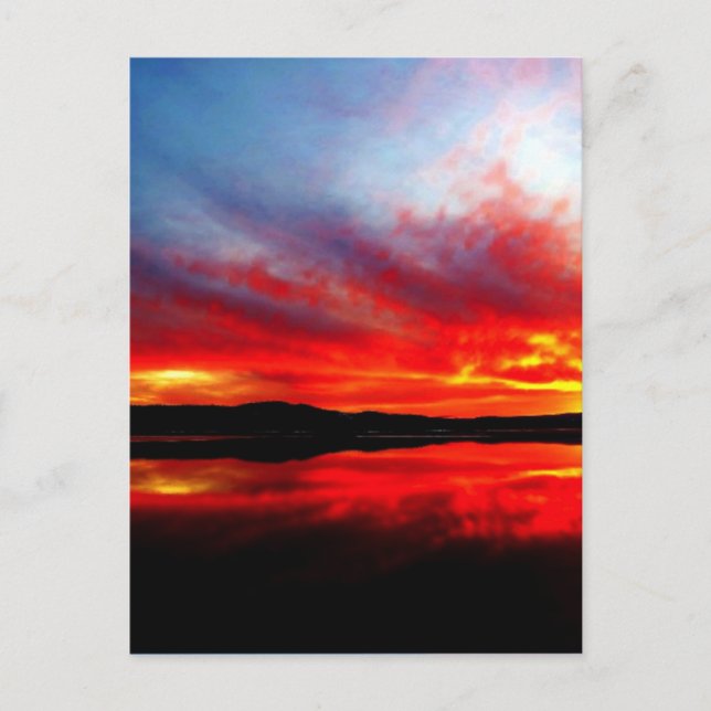 Flame red sol ner vykort (Framsida)