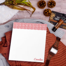 Flame Scarlett med White Crochet Snöre Mönster