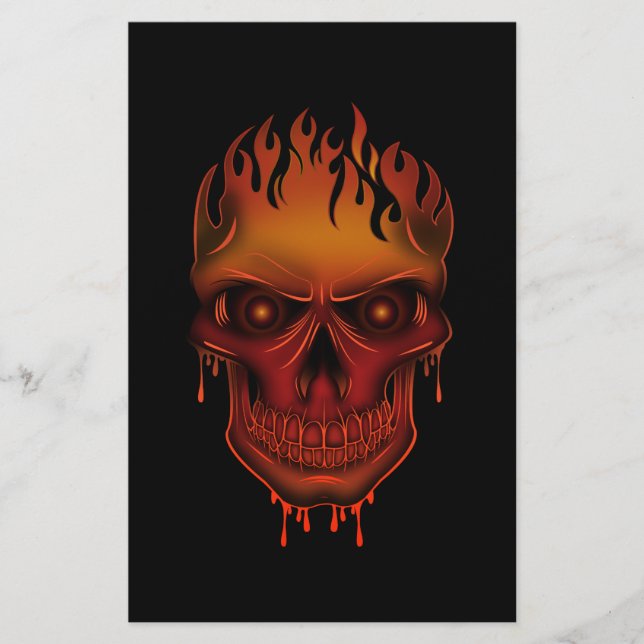 Flame Skull Brevpapper (Framsida)