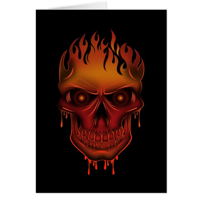 Flame Skull Hälsningskort (Framsidan)