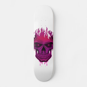 Flame Skull - Shock rosa Mini Skateboard Bräda 18,7 Cm
