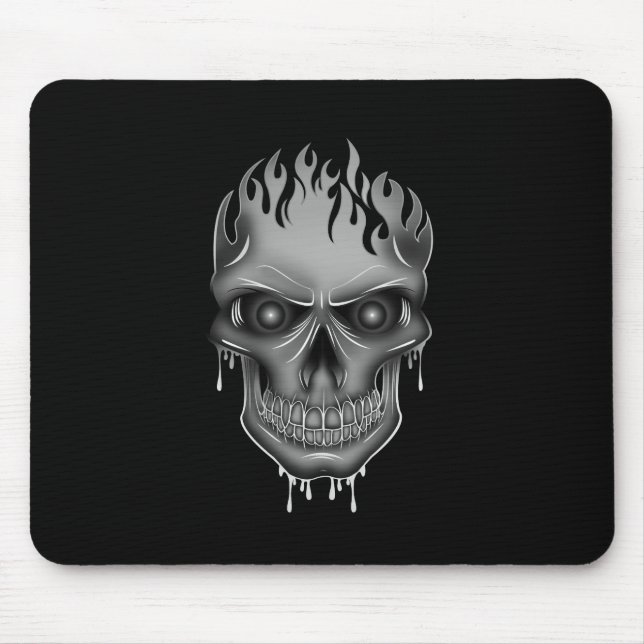 Flame Skull - Silver Musmatta (Framsidan)