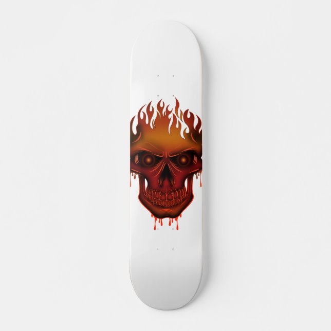 Flame Skull Skateboard Bräda 19,5 Cm (Framsida)