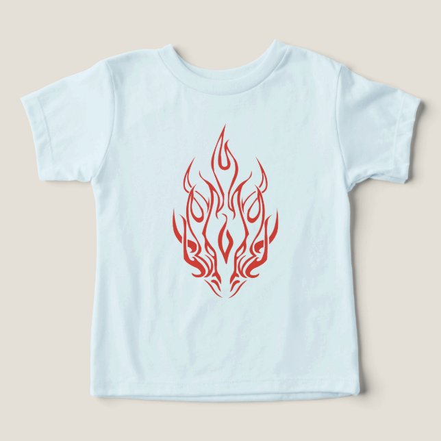 Flame Spirit Face | Tribal Fire Silhouette Art T Shirt (Design Framsida)