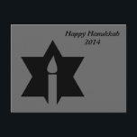 Flame & Star - Helg Vykort<br><div class="desc">Bilden är en låga från ett ljus. En stjärna runt lågan representerar Hanukkah. Klar i en svart tatuering. Ett underbart vykort att skicka till dina kära.</div>