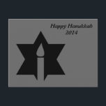 Flame & Star - Helg Vykort<br><div class="desc">Bilden är en låga från ett ljus. En stjärna runt lågan representerar Hanukkah. Klar i en svart tatuering. Ett underbart vykort att skicka till dina kära.</div>