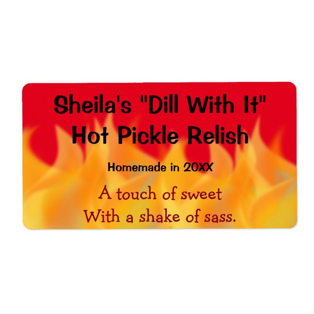 Flame Themade Homemade Canning Label Fraktsedel (Framsidan)