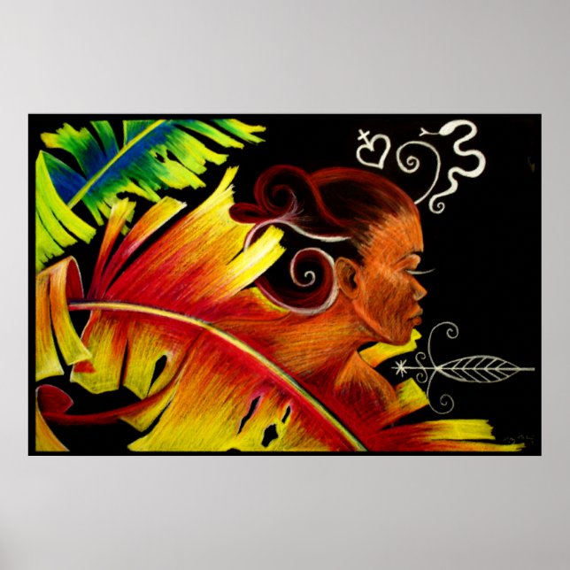 Flame V Glas Poster (Framsidan)